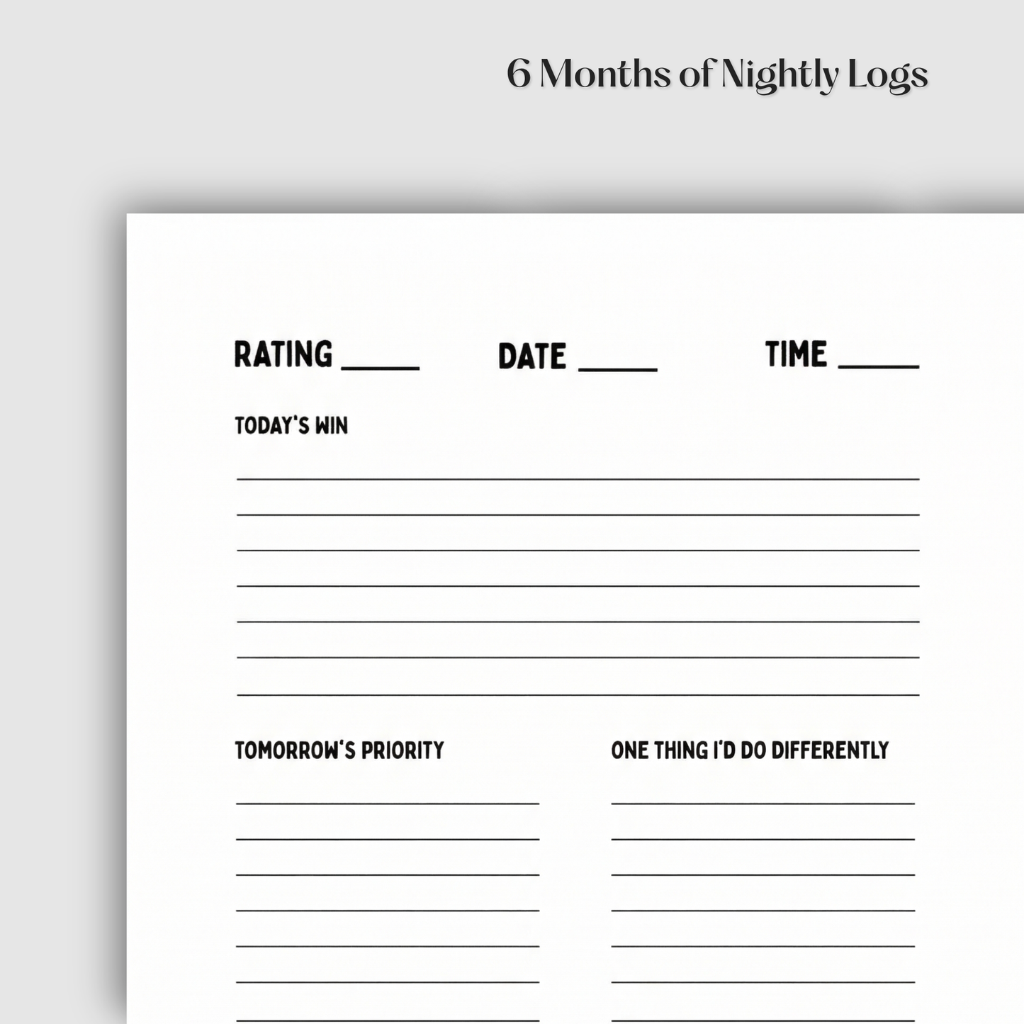Nightly Reflection Notebook