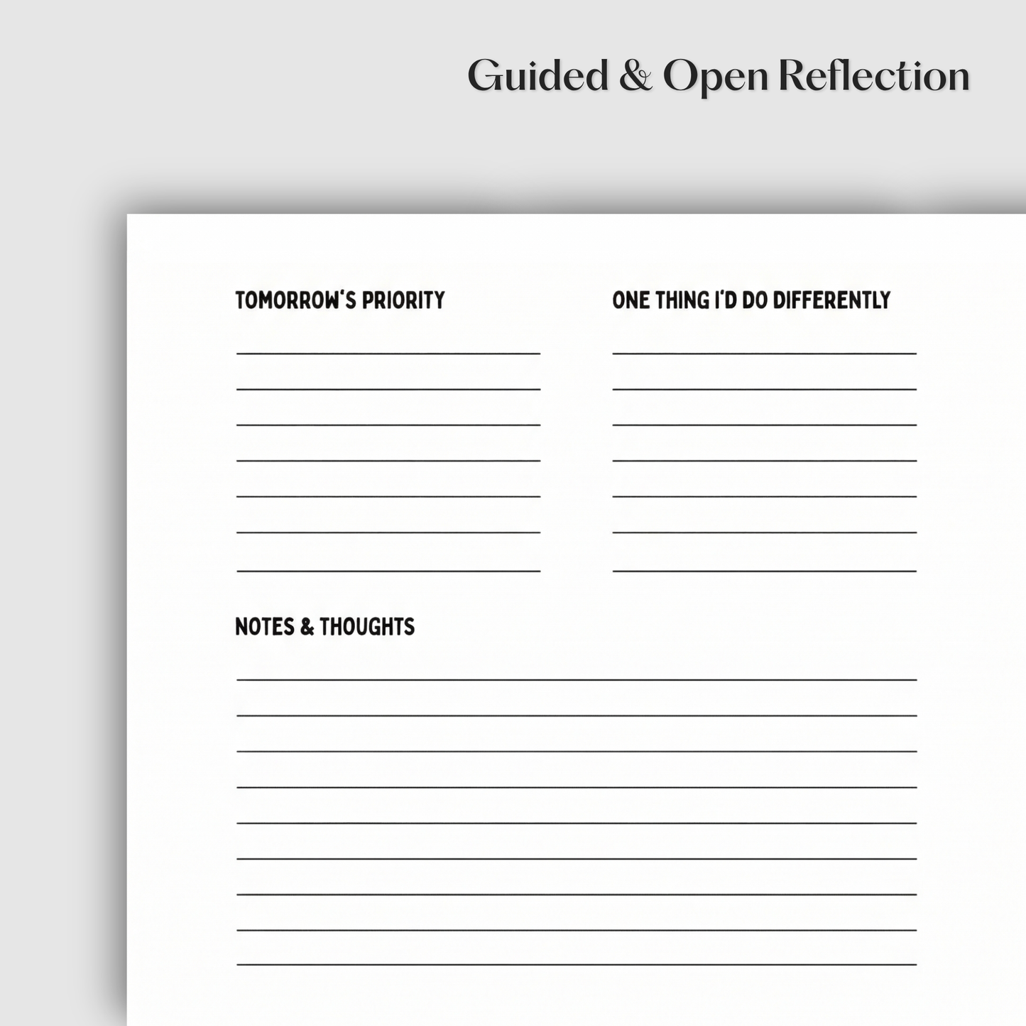 Nightly Reflection Notebook