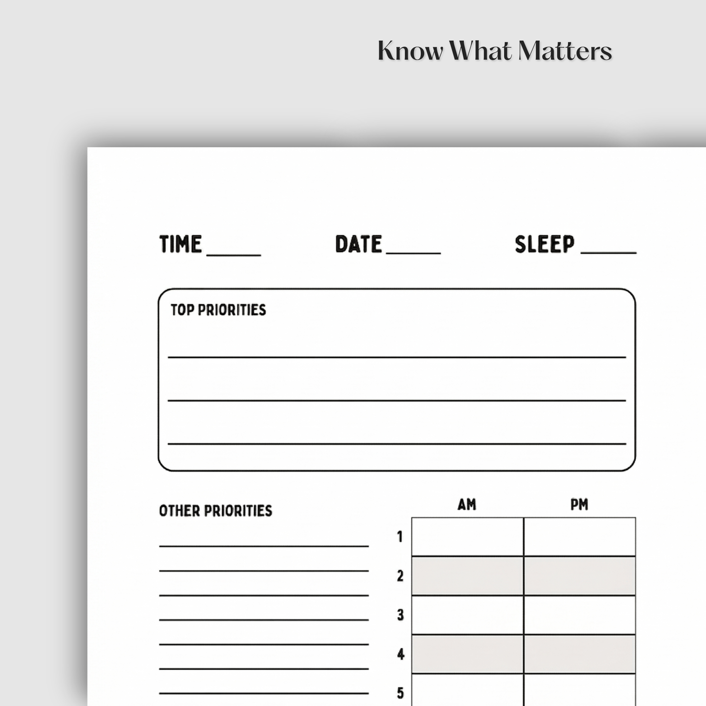 Daily Planning Notebook