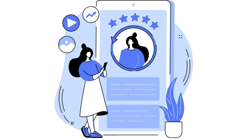 Someone looking at their own identity online