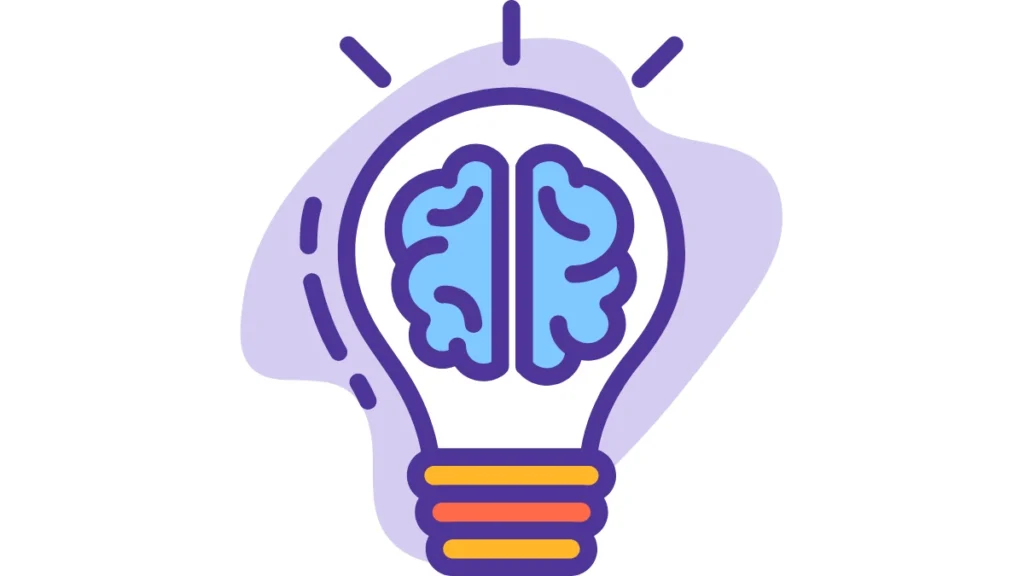 Brain and lightbulb showing someone learning how to use a productivity system